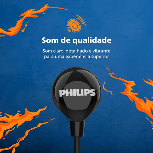 Imagem de Fone Tipo C USB Com Fio Philips TAE2146BK/00 Com Microfone Preto