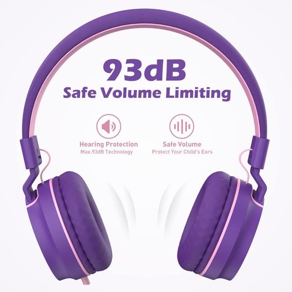 Imagem de Fones de ouvido AILIHEN I35 On-Ear Kids Safe Volume 93dB com microfone