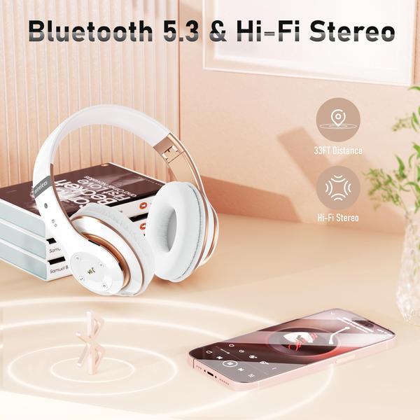 Imagem de Fones de ouvido Bluetooth Falebare 6S Over Ear 40h Playtime White