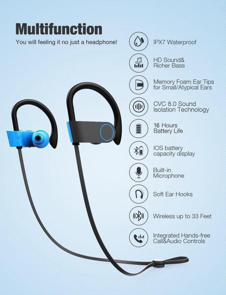 Imagem de Fones de ouvido Bluetooth Otium Wireless Earbuds IPX7 à prova d'água