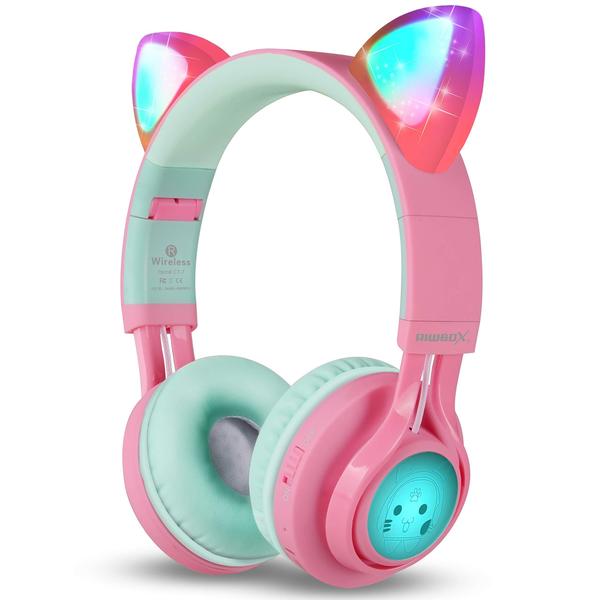 Fones de ouvido Bluetooth Riwbox CT-7 Cat Ear LED Wireless Imagem de Fones de ouvido Bluetooth Riwbox CT-7 Cat Ear LED Wireless