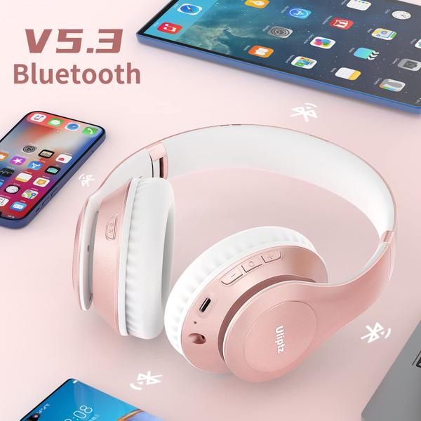 Imagem de Fones de ouvido Bluetooth sem fio Uliptz 65H Playtime Rose Gold