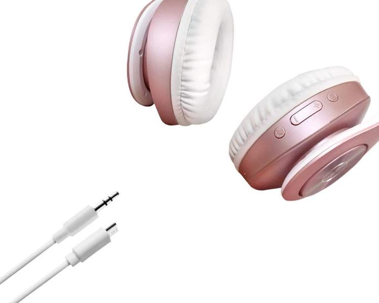 Fones de ouvido Bluetooth TUINYO sem fio, fone de ouvido estéreo sem fio Over Ear, 40 horas de reprodução com graves profundos, protetores de ouvido macios com proteína de memória, microfone embutido, modo com fio, PC/telefones celulares/TV - ouro rosa Imagem de Fones de ouvido Bluetooth TUINYO sem fio, fone de ouvido estéreo sem fio Over Ear, 40 horas de reprodução com graves profundos, protetores de ouvido macios com proteína de memória, microfone embutido, modo com fio, PC/telefones celulares/TV - ouro rosa