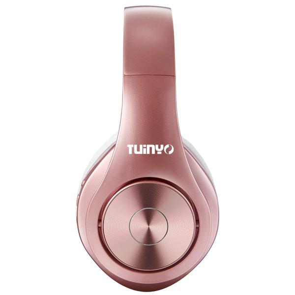Fones de ouvido Bluetooth TUINYO sem fio, fone de ouvido estéreo sem fio Over Ear, 40 horas de reprodução com graves profundos, protetores de ouvido macios com proteína de memória, microfone embutido, modo com fio, PC/telefones celulares/TV - ouro rosa Imagem de Fones de ouvido Bluetooth TUINYO sem fio, fone de ouvido estéreo sem fio Over Ear, 40 horas de reprodução com graves profundos, protetores de ouvido macios com proteína de memória, microfone embutido, modo com fio, PC/telefones celulares/TV - ouro rosa