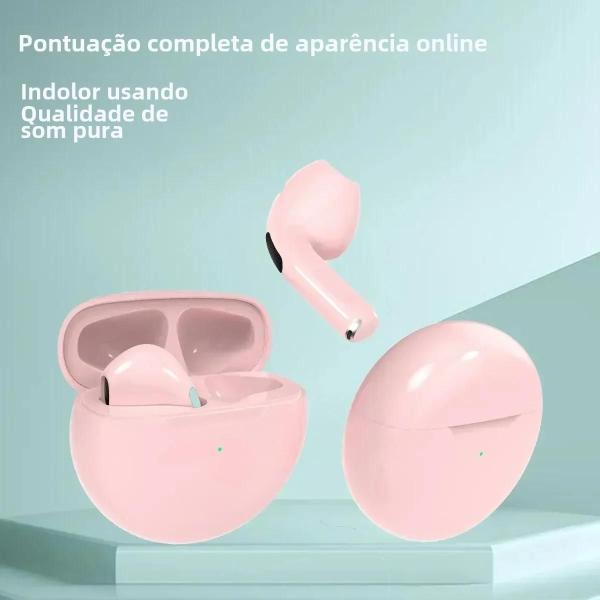 Imagem de Fones de Ouvido Bluetooth TWS Pro6 - Sem Fio, Estéreo 9D com Microfone - Compatível com Xiaomi