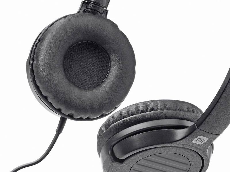 Imagem de Fones de ouvido Monoprice Hi-Fi leves com microfone - pretos