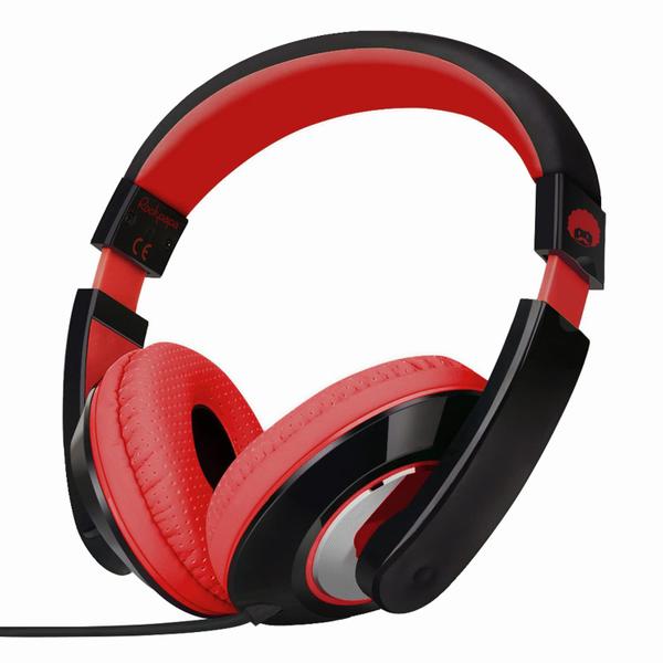 Imagem de Fones de ouvido rockpapa Comfort Kids for School Over-Ear preto/vermelho