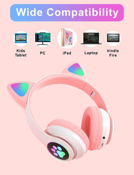 Imagem de Fones de ouvido sem fio TOKANI Cat Ear com microfone Bluetooth 5