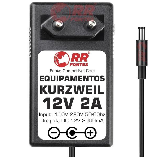 Fonte 12V Para Teclado Piano Kurzweil Kp100 Kp-100 Sp47 Sp76 - Rrfontes Comércios De Eletrônicos Imagem de Fonte 12V Para Teclado Piano Kurzweil Kp100 Kp-100 Sp47 Sp76