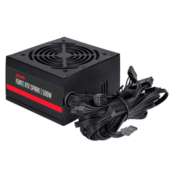 Imagem de Fonte 500W PCYES Spark, PFC Ativo, Bivolt Automático - PXSP500WPT