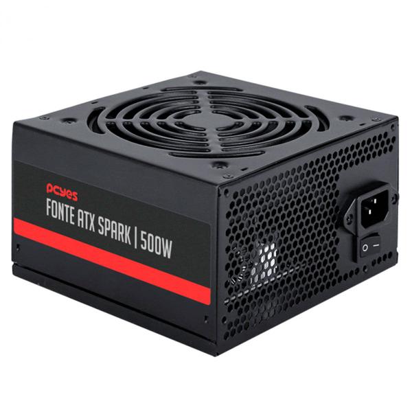 Imagem de Fonte 500W PCYES Spark, PFC Ativo, Bivolt Automático - PXSP500WPT