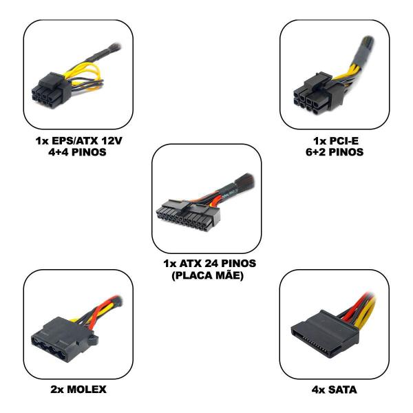 Imagem de Fonte 550W Brx B-S550W, Atx, Bivolt Automático