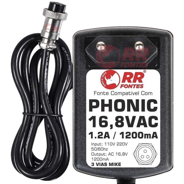 Imagem de Fonte Ac 16,8V Para Mesa Mixer Phonic Mu1705 Mm1705A Mm1805