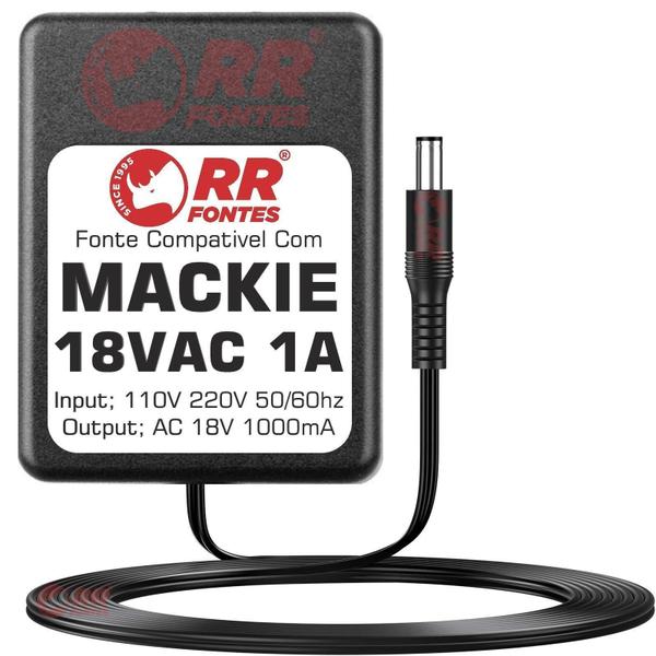 Imagem de Fonte Ac 18Vac 1A Para Mesa Mixer Mackie Mix5 Mix8 Mix12 Fx