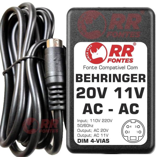 Imagem de Fonte AC 20V 11V Para Pedal Pedaleira Behringer VAMP V-AMP