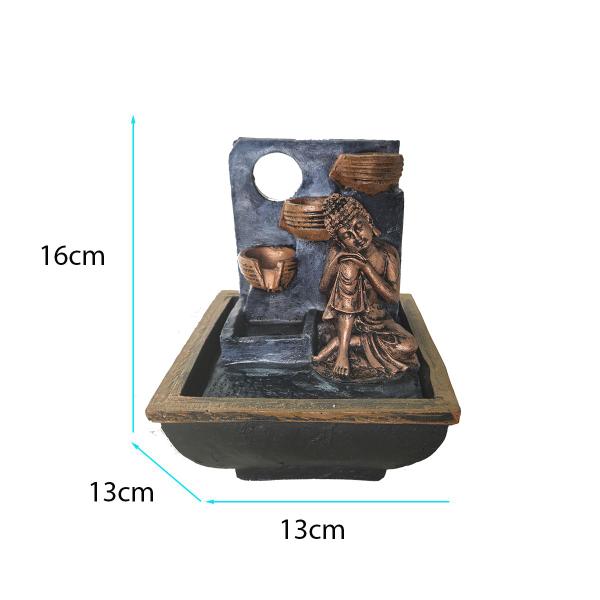 Imagem de Fonte Água Decorativa Buda Com 3 Mini Quedas 17cm 01128