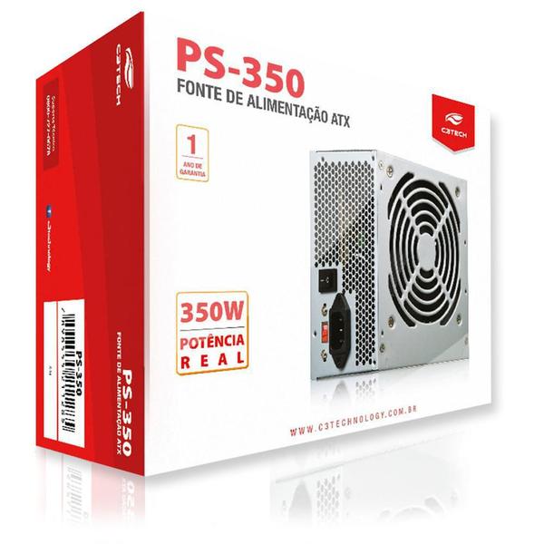 Imagem de Fonte Alimentação ATX 350w C3tech Ps-350, Silenciosa, Bivolt