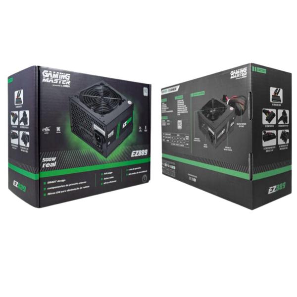 Imagem de Fonte Alimentação Gamer 500W 80 Plus Automática Bivolt EZ889 K-mex