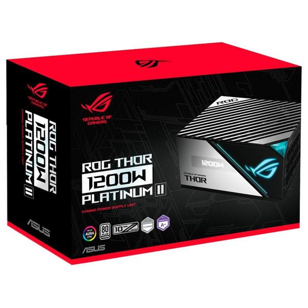 Imagem de Fonte ASUS ROG Thor 1200P2, 1200W, 80 Plus Platinum, Modular, PFC Ativo, Sem Cabo, Preto - 90YE00L0-B0BA00