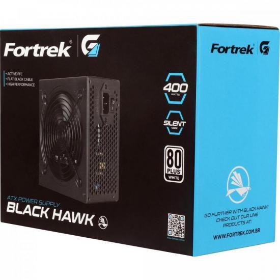 Fonte ATX 400W 80 PLUS White Fortrek BLACK HAWK Imagem de Fonte ATX 400W 80 PLUS White Fortrek BLACK HAWK