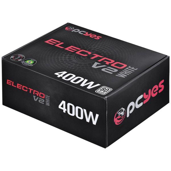 Imagem de Fonte atx 400w real electro v2 series 80 plus white 3 anos - elv2whpto400w - PCYES