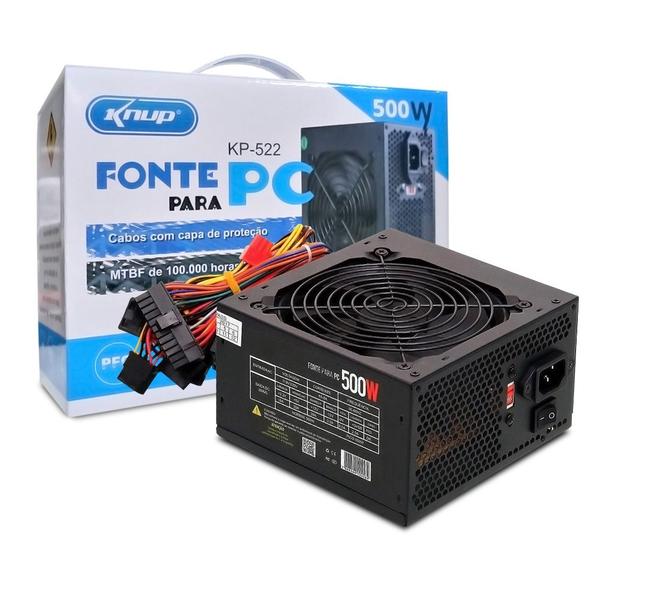 Imagem de Fonte Atx 500w Knup Kp-522 24p C/ Cabo