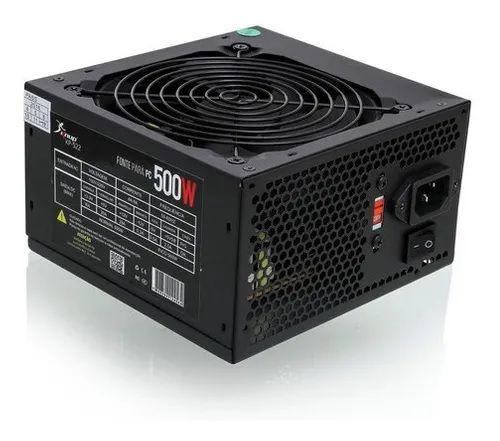 Imagem de Fonte Atx 500w Reais 20+4p Super Silenciosa Para Pc Bivolt