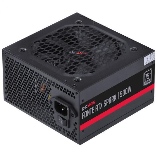 Imagem de Fonte atx 500w spark 75+ - pfc ativo - cabos flat - pxsp500wpt