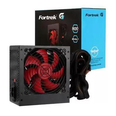 Imagem de Fonte ATX Fortrek Crusader, 500w, Bivolt Manual, Cooler 120mm, Preto  Fonte Gamer Fortrek 500w cr