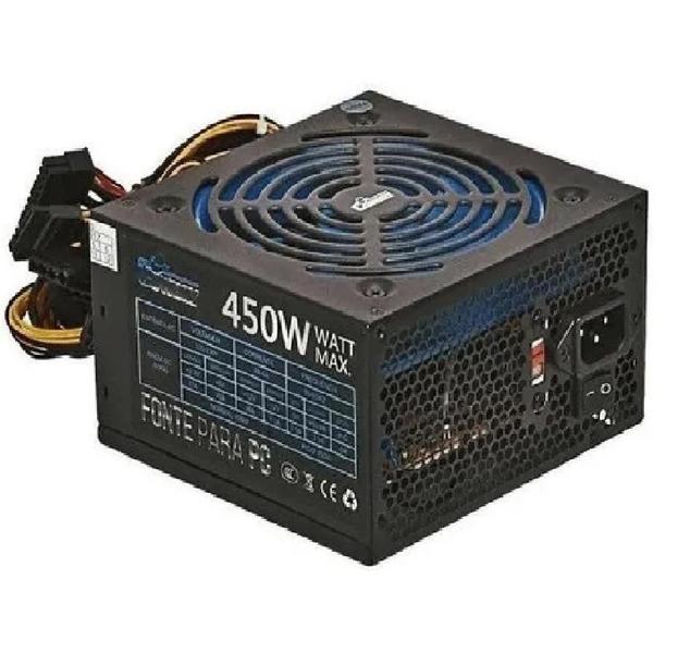 Imagem de Fonte Atx Gamer 450w Bivolt para PC Cowboy Kp-533 Knup Silenciosa