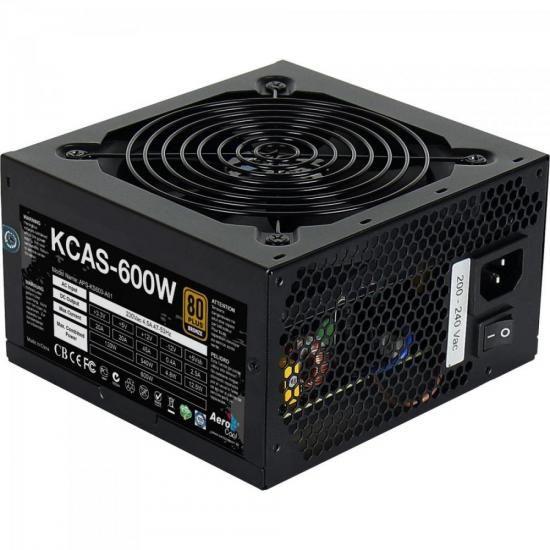 Imagem de Fonte ATX KCAS 600W 80 PLUS Bronze PFC Ativo Aerocool