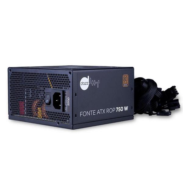 Imagem de Fonte ATX ROP Dazz 750W, 80 Plus Bronze, PFC Ativo, Bivolt, Preto - 63000003