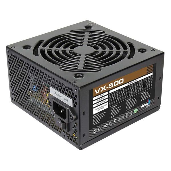 Imagem de Fonte Atx Sem Cabo 500w Vx-500 En53176 Preto Aerocool