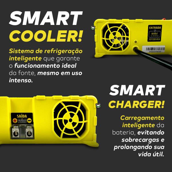 Imagem de Fonte Automotiva Carregador Bateria 120a Bivolt Smart Usina