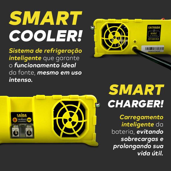 Imagem de Fonte Automotiva Carregador Bateria 70a Bivolt Smart Usina