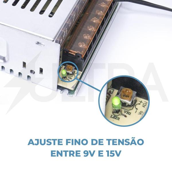 Imagem de Fonte Automotiva Chaveada 12V 120A 90A Amperes Ultra Carregador de Bateria Som Automotivo Residencial