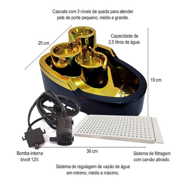 Imagem de Fonte Bebedouro Duracats Gold para Gatos - Bivolt