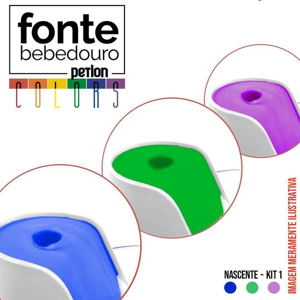 Imagem de Fonte Bebedouro P/ Gato Petlon Colors ul Lilás Verde 110V