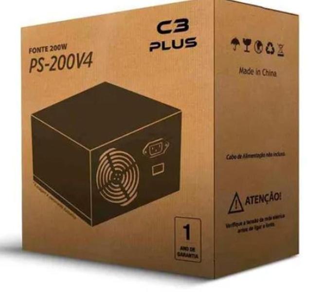 Fonte c3tech 200w c3plus - ps-200v4 - all nations com Imagem de Fonte c3tech 200w c3plus - ps-200v4