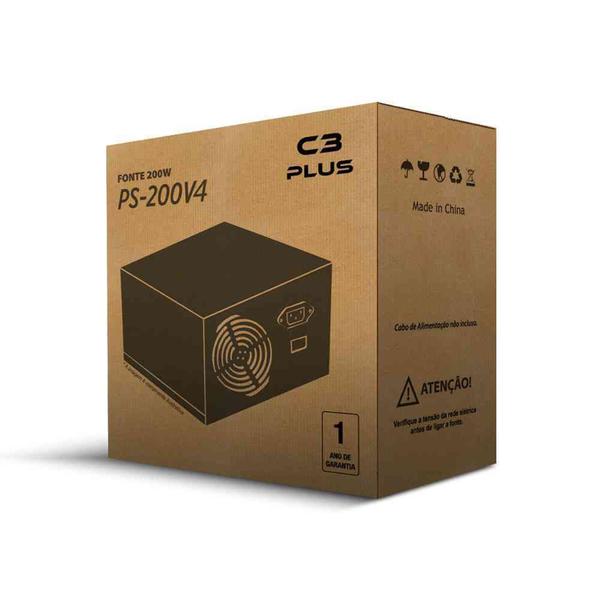 Fonte c3tech 200w c3plus - ps-200v4 - all nations com Imagem de Fonte c3tech 200w c3plus - ps-200v4