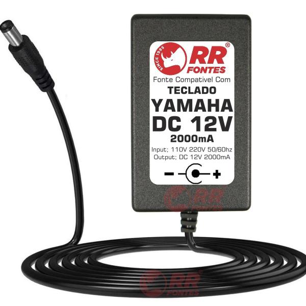 Fonte carregador 12V para teclado Yamaha PA-5D modelo PSR-550 - RRFontes Imagem de Fonte carregador 12V para teclado Yamaha PA-5D modelo PSR-550