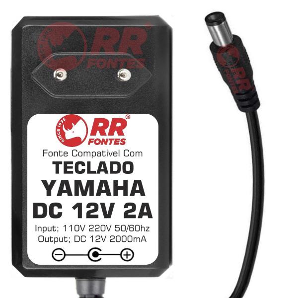 Fonte carregador 12V para teclado Yamaha PA-5D modelo PSR-550 - RRFontes Imagem de Fonte carregador 12V para teclado Yamaha PA-5D modelo PSR-550