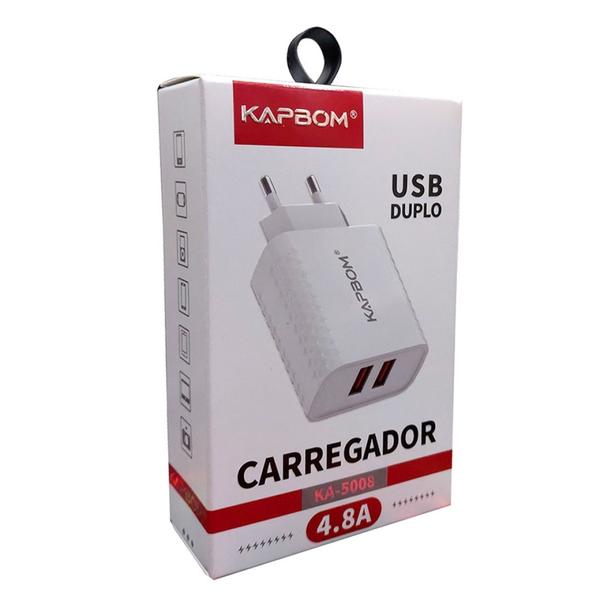 Imagem de Fonte Carregador 2 USB 4.8A Kapbom KA-5008