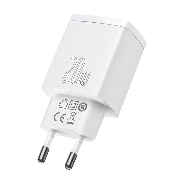 Imagem de Fonte Carregador 20W Usb-C + USB Ultra Rápido Baseus Compatível Com i Phone 11, 12, 13