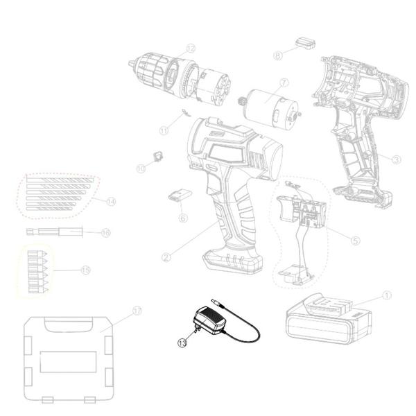 Imagem de Fonte Carregador Bivolt Compatível com Parafusadeira WAP BPF12K3 FW008649