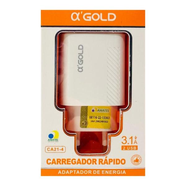 Imagem de Fonte Carregador Celular A'Gold Dois USB 3.1A