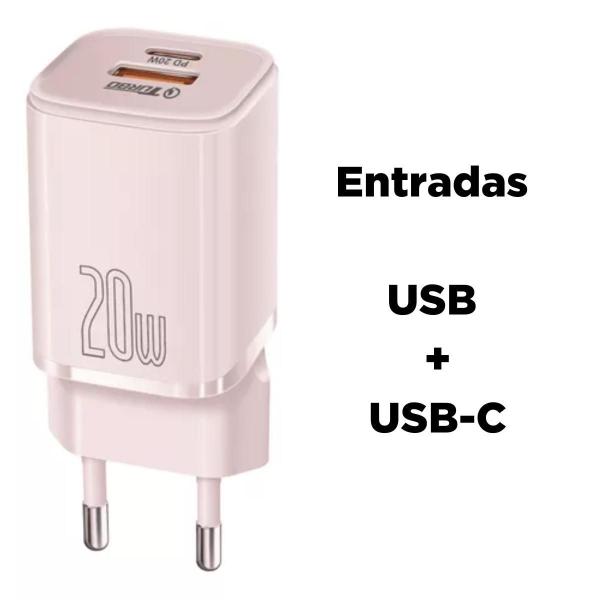 Imagem de Fonte Carregador Duplo 20W Hrebos Turbo Usb-C + Usb