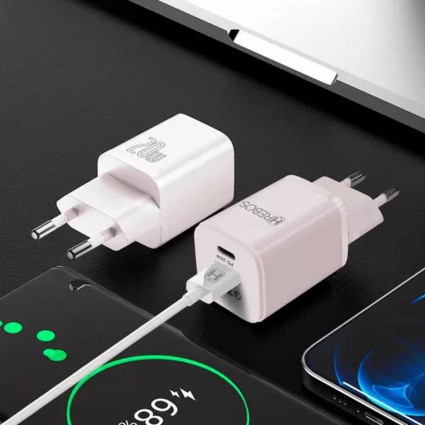 Imagem de Fonte Carregador Duplo 20W Hrebos Turbo Usb-C + Usb