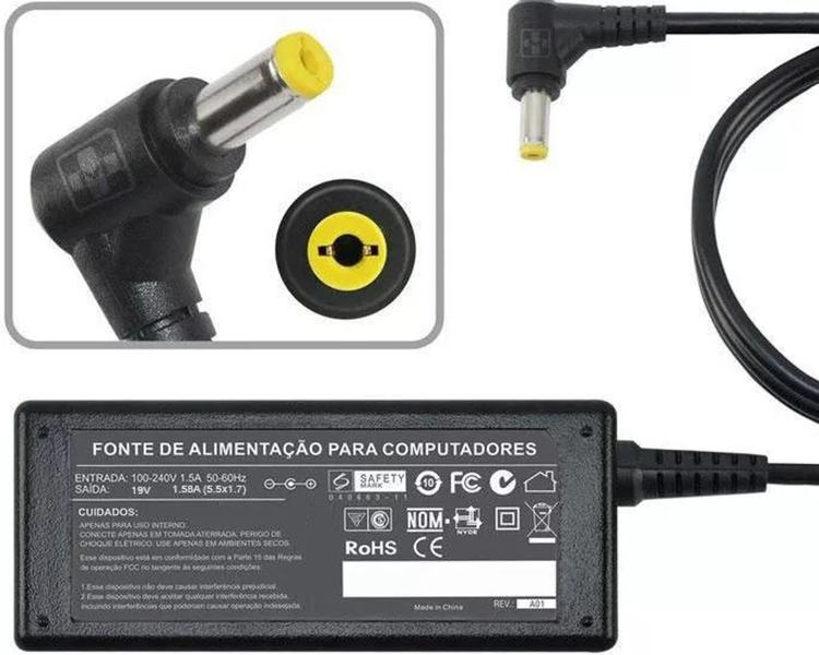 Imagem de Fonte Carregador Para Acer Aspire One 721 Series 19v 1.58a 480