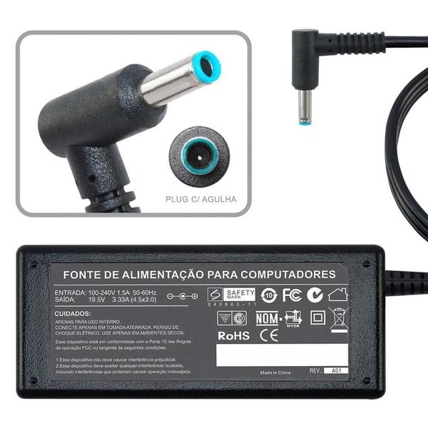 Imagem de Fonte Carregador Para Hp Home 15-g005ng 19,5v 3.33a 65w 